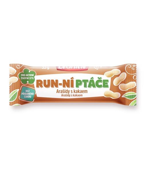 Tyčinka Run-ní ptáče arašídy s kakaem 35 g